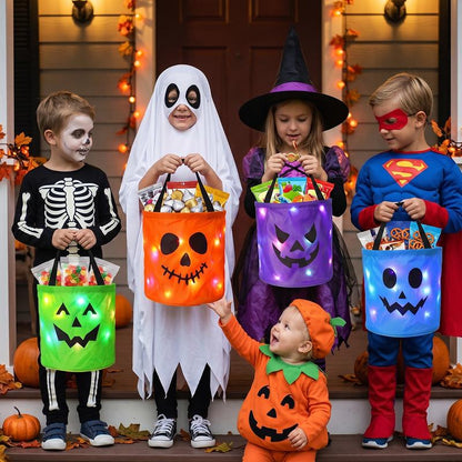 Decorative Early 4 Pcs Candy Bucket with LED
