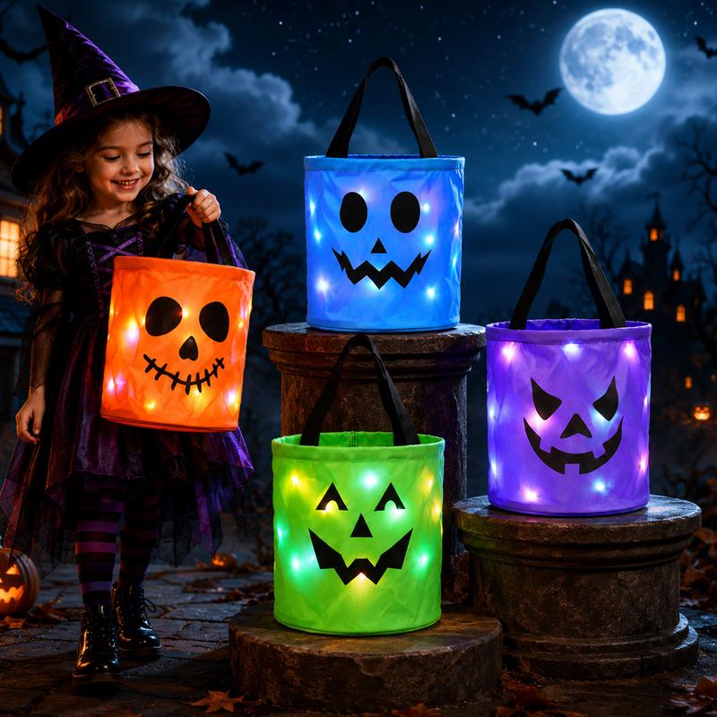 Decorative Early 4 Pcs Candy Bucket with LED