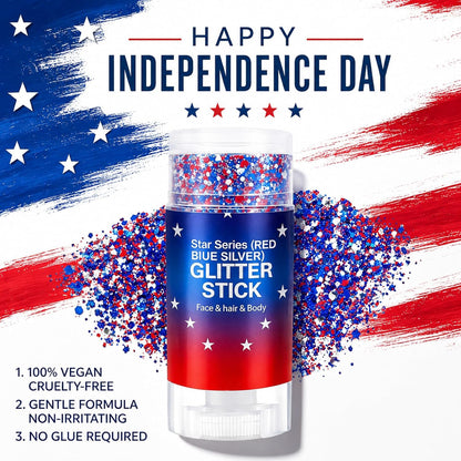Red, White & Blue Patriotic Glitter Stick