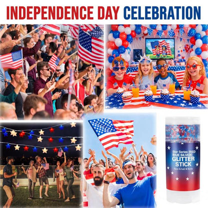 Red, White & Blue Patriotic Glitter Stick