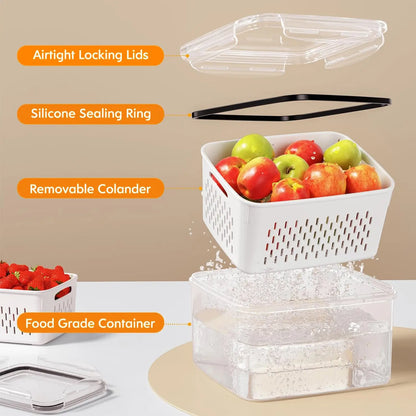 Space-Saving 3/5 Pack Stackable Fridge Organizers with Removable
