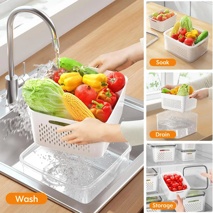Space-Saving 3/5 Pack Stackable Fridge Organizers with Removable
