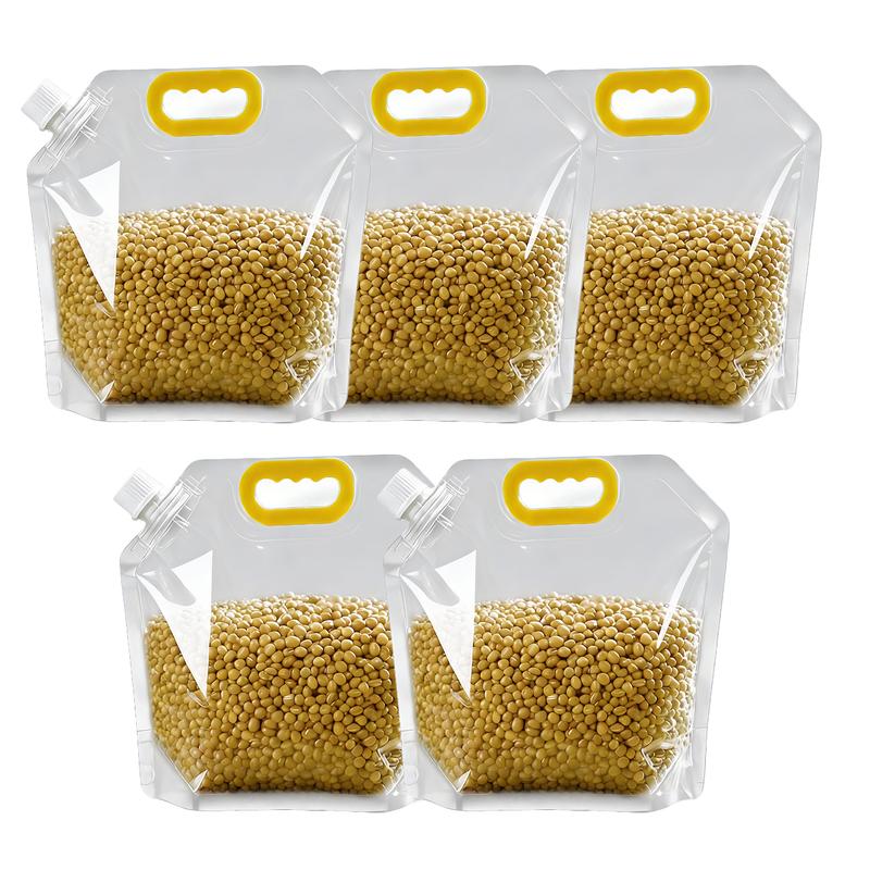 Practical 5PCS Airtight Food Storage Bags, Reusable Grain & Rice