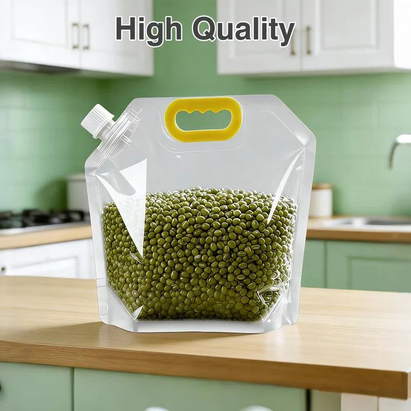 Practical 5PCS Airtight Food Storage Bags, Reusable Grain & Rice