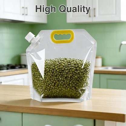 Practical 5PCS Airtight Food Storage Bags, Reusable Grain & Rice