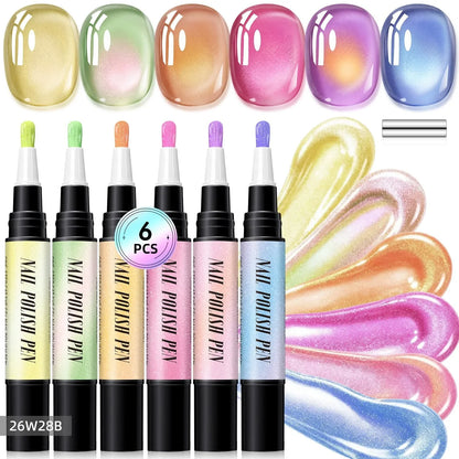 Purpose-Built 6PCS One-Step Gel Nail Art Pen Set – Salon Beauty at