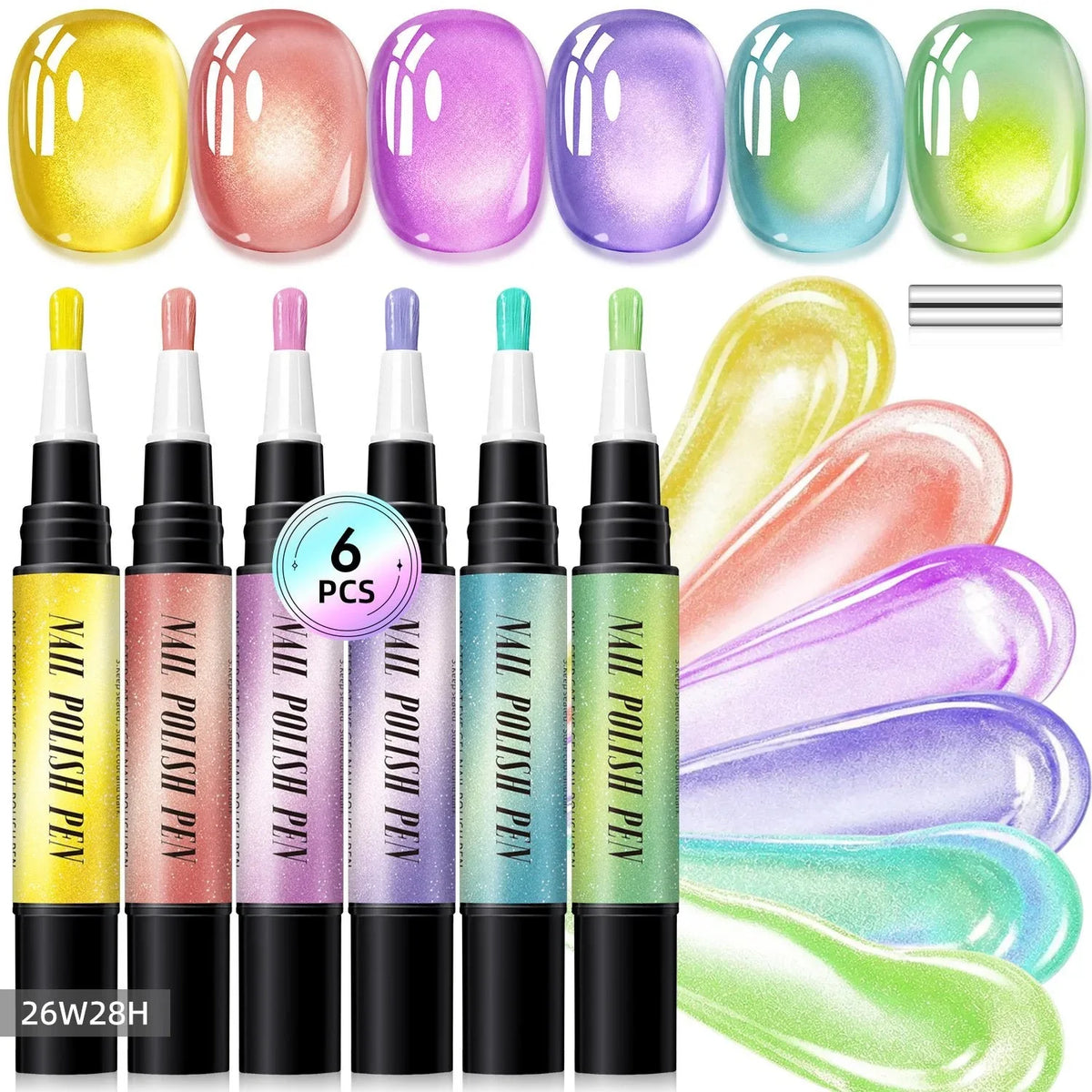 Purpose-Built 6PCS One-Step Gel Nail Art Pen Set – Salon Beauty at