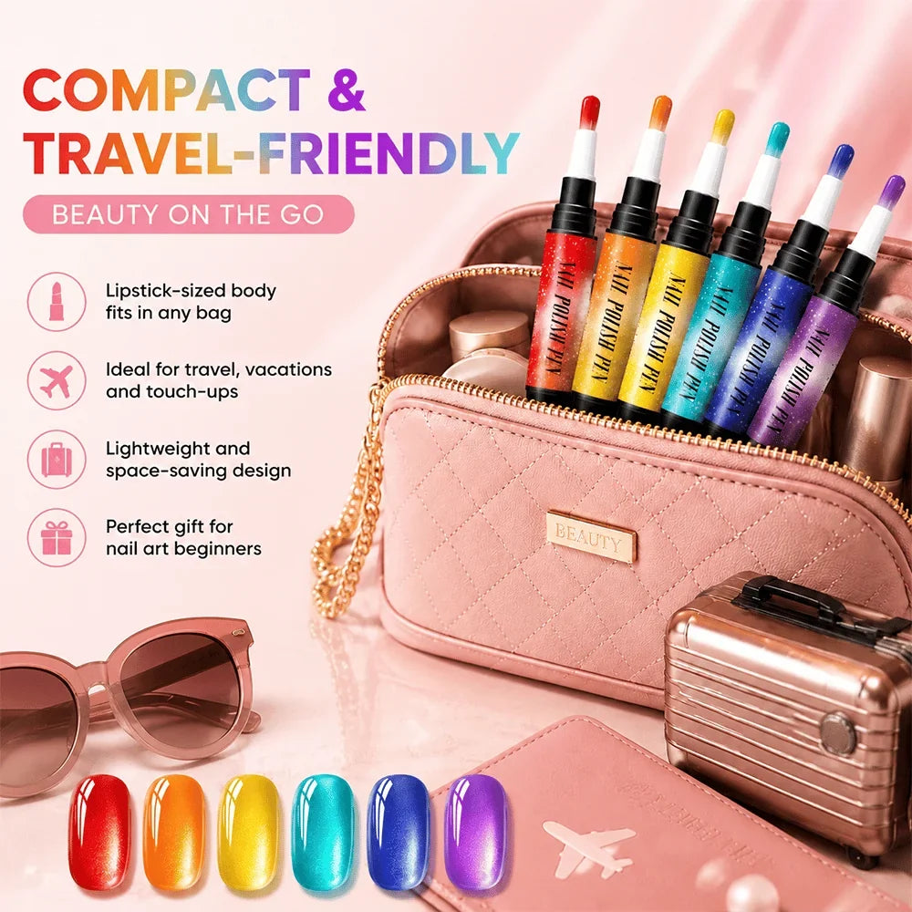 Purpose-Built 6PCS One-Step Gel Nail Art Pen Set – Salon Beauty at