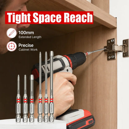 Distinctive 6-Piece Screwdriver Bit Set: Featuring magnetic hexagonal