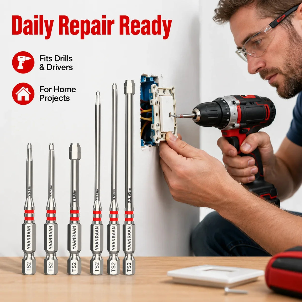 Distinctive 6-Piece Screwdriver Bit Set: Featuring magnetic hexagonal