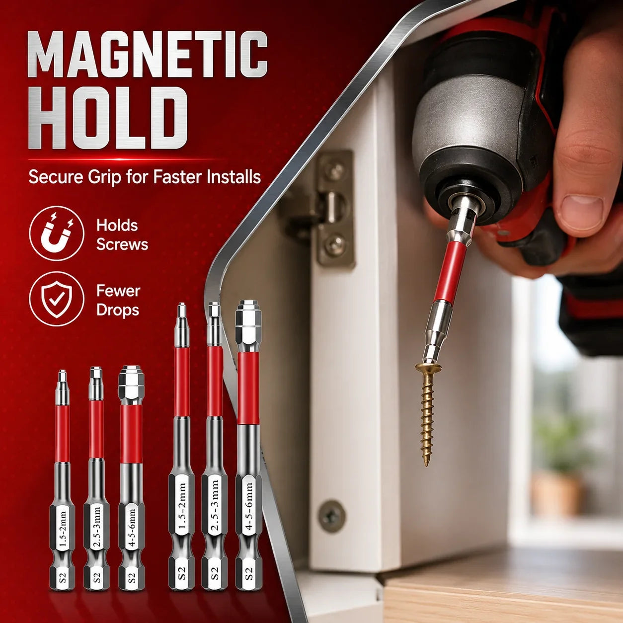 Distinctive 6-Piece Screwdriver Bit Set: Featuring magnetic hexagonal