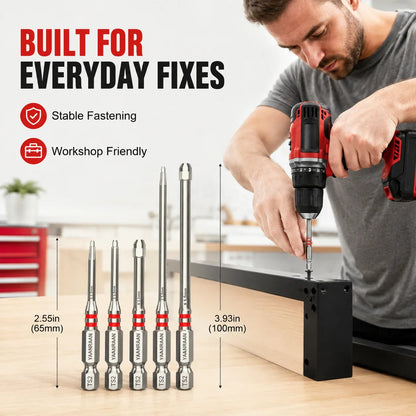 Distinctive 6-Piece Screwdriver Bit Set: Featuring magnetic hexagonal