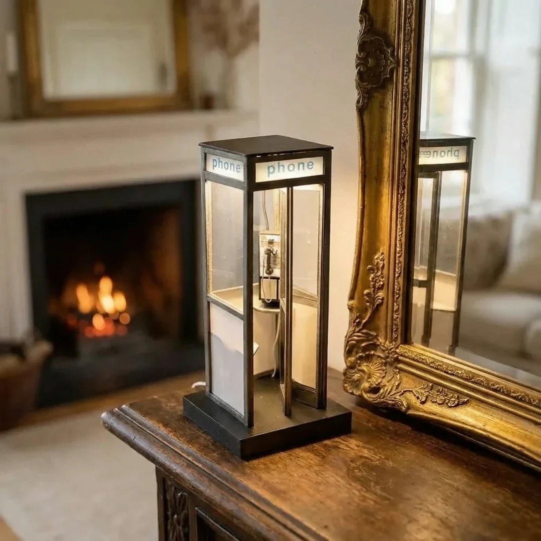 Decorative Retro Vintage Tall PhoneBooth Lamp for Focused Lighting