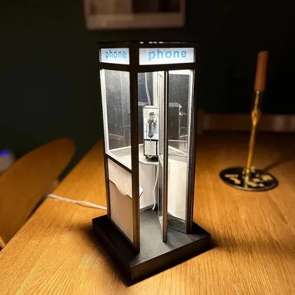Decorative Retro Vintage Tall PhoneBooth Lamp for Focused Lighting