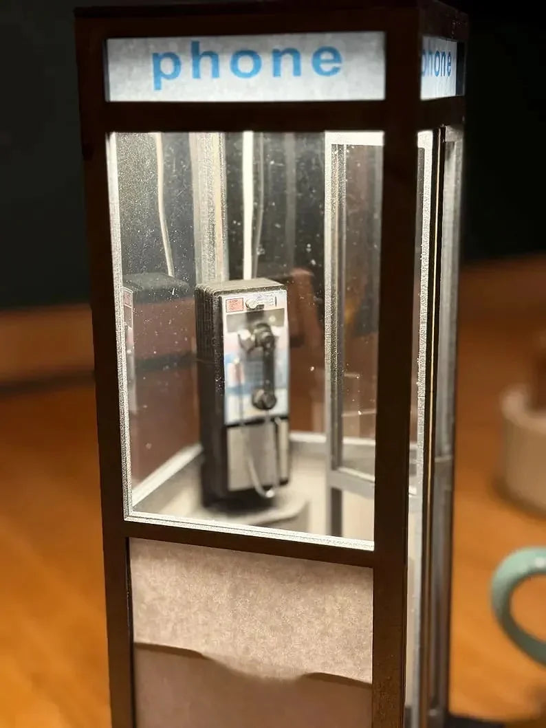 Decorative Retro Vintage Tall PhoneBooth Lamp for Focused Lighting