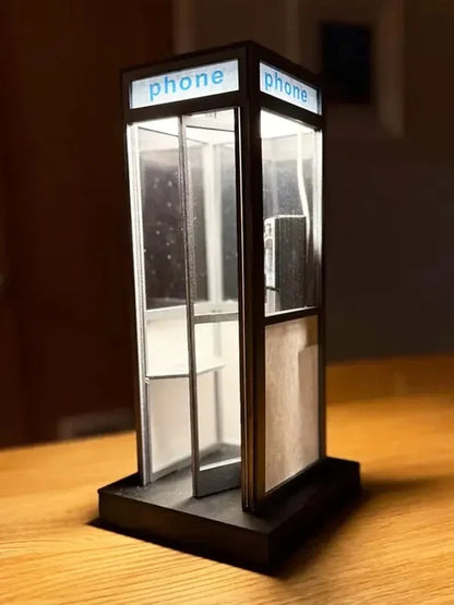 Decorative Retro Vintage Tall PhoneBooth Lamp for Focused Lighting