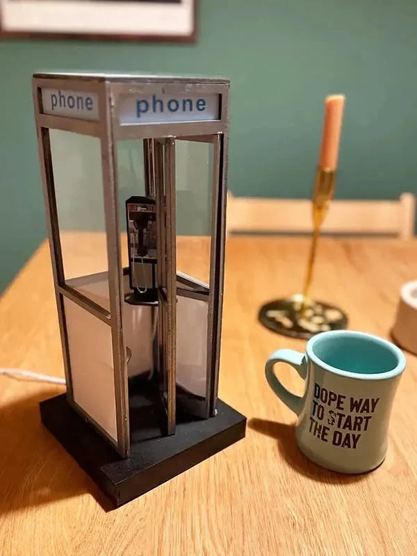 Decorative Retro Vintage Tall PhoneBooth Lamp for Focused Lighting