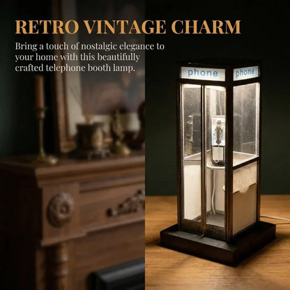 Decorative Retro Vintage Tall PhoneBooth Lamp for Focused Lighting