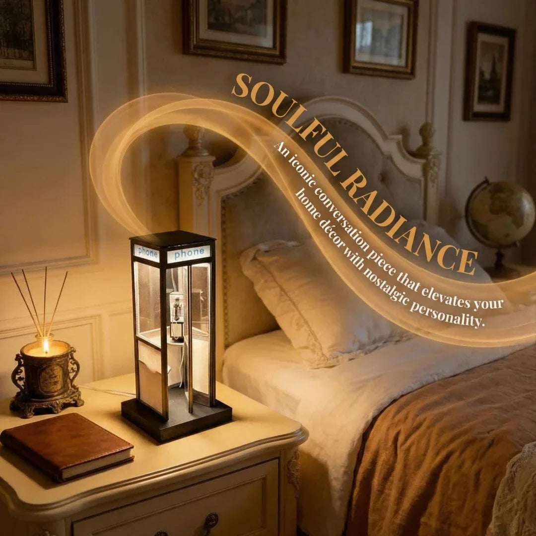 Decorative Retro Vintage Tall PhoneBooth Lamp for Focused Lighting