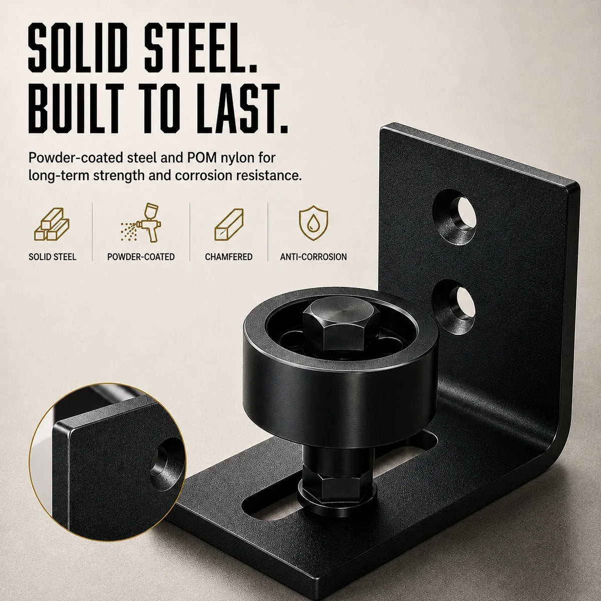 Purpose-Built 8-in-1 Adjustable Barn Door Floor Guide – Wall-Mount