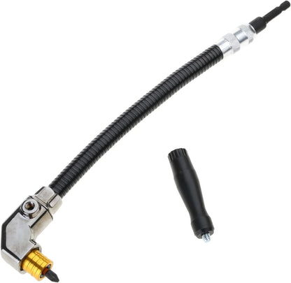 Flexible 90-Degree Right-Angle Drill Attachment with Extended Shaft