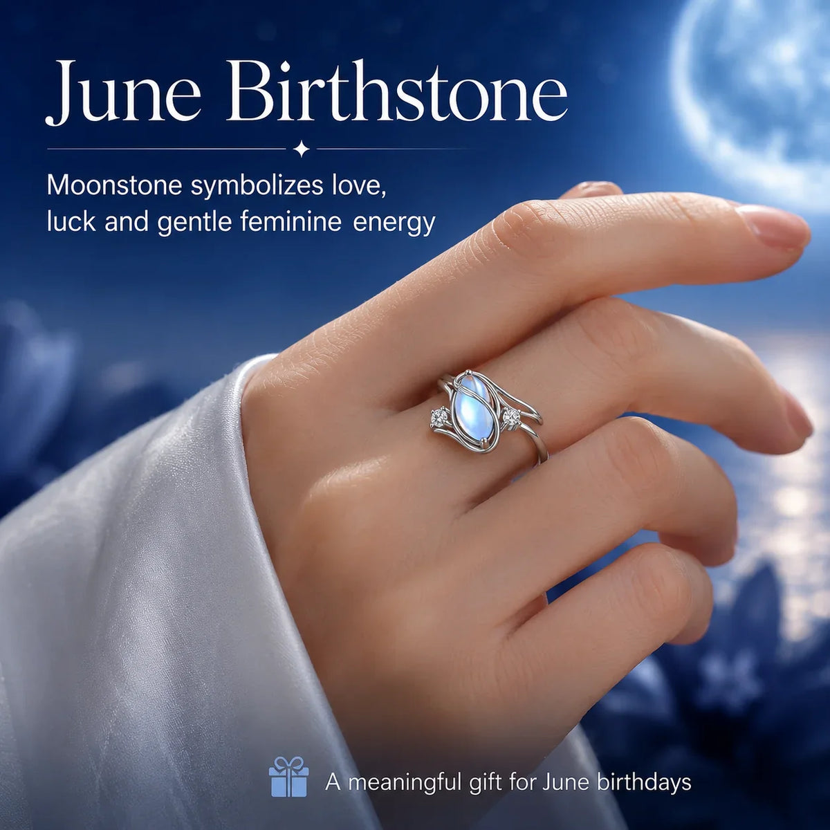 Distinctive 925 Sterling Silver Rainbow Moonstone