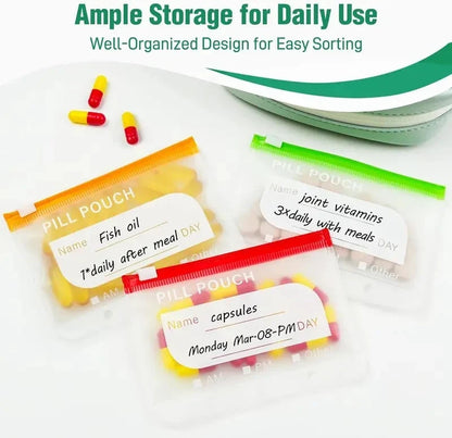 A8 Waterproof Pill Pouch Set - 7 to 14 Day Medication Organizer