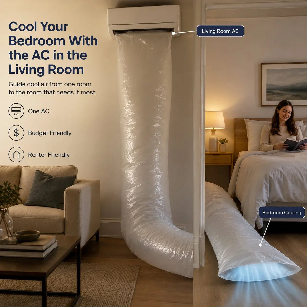 Vehicle-Ready AC Extension Duct / Cooling Tube for Garage Use