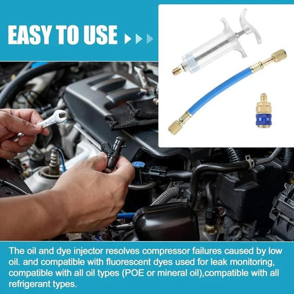 Vehicle-Ready AC Oil Dye Injector Kit for Garage Use
