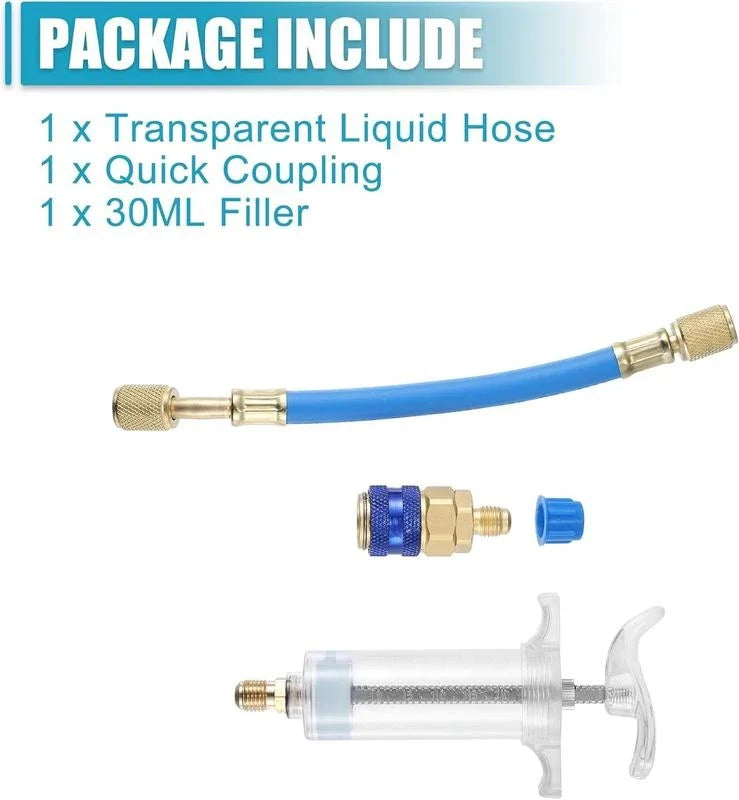 Vehicle-Ready AC Oil Dye Injector Kit for Garage Use