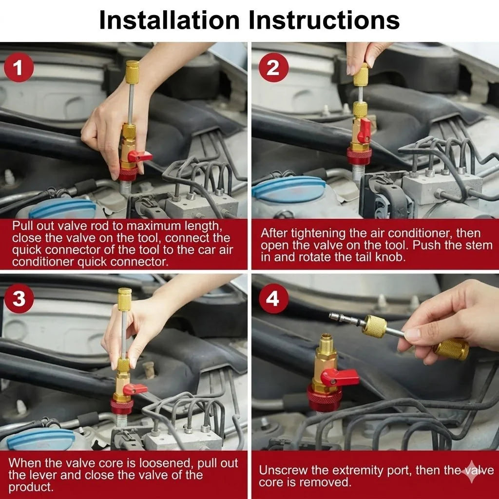 Vehicle-Ready AC Valve Core Tool for Practical Car Use