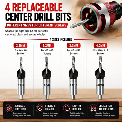 Workshop-Ready Adjustable Countersink Drill Bit Set – Professional