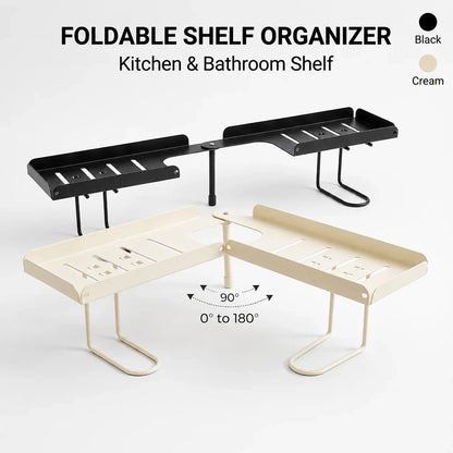 Space-Saving Adjustable Foldable Over-Faucet Shelf