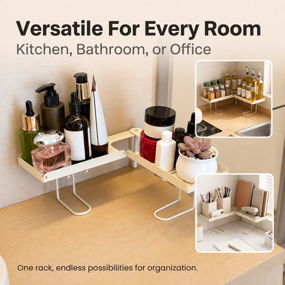 Space-Saving Adjustable Foldable Over-Faucet Shelf