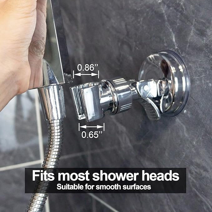Drill-Free Suction Mount with Adjustable Hand-Shower Cradle