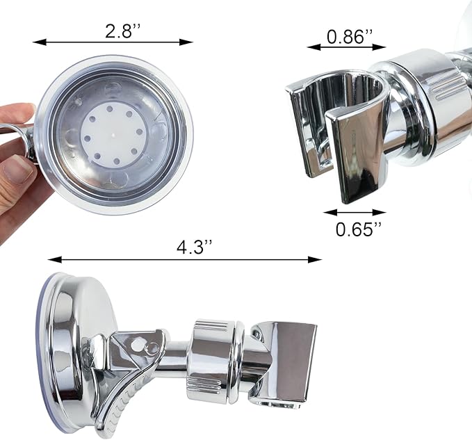 Drill-Free Suction Mount with Adjustable Hand-Shower Cradle