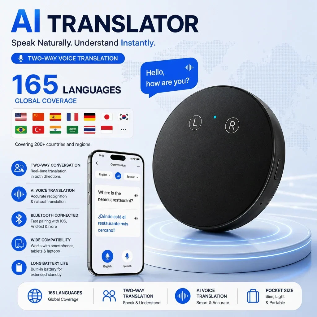 Purpose-Built AI Pocket Translator – Real-Time Two-Way Voice