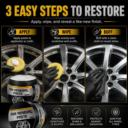 Vehicle-Ready All-in-One Wheel Care & Restoration Paste for Garage Use