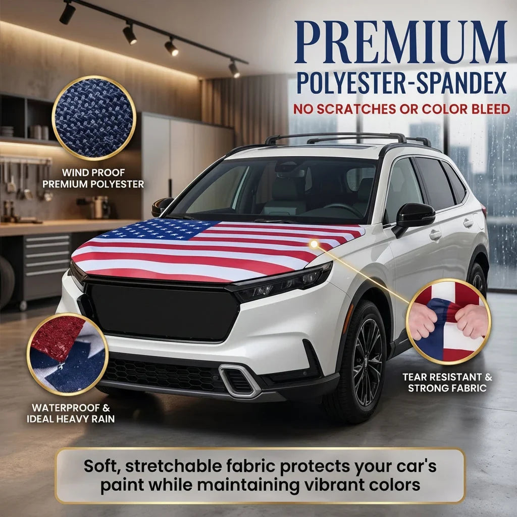 Vehicle-Ready 4th Of July – Hood Flag for Practical Car Use