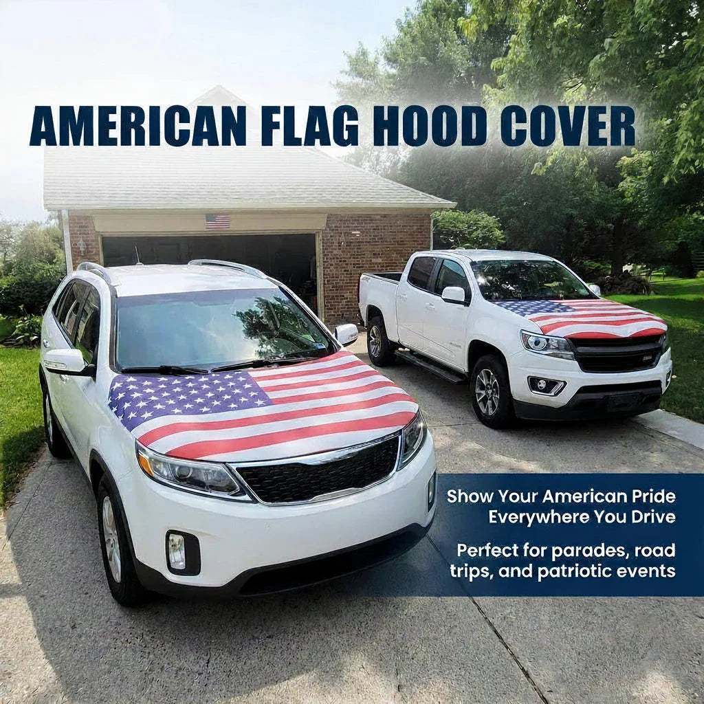 Vehicle-Ready 4th Of July – Hood Flag for Practical Car Use