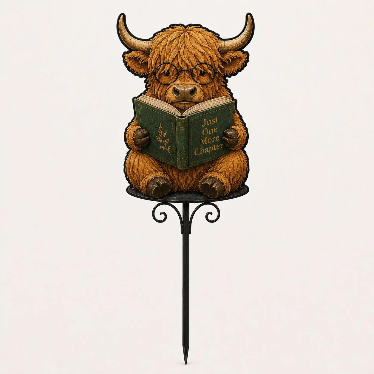 Outdoor Animal Reading Garden Stake for Garden Display