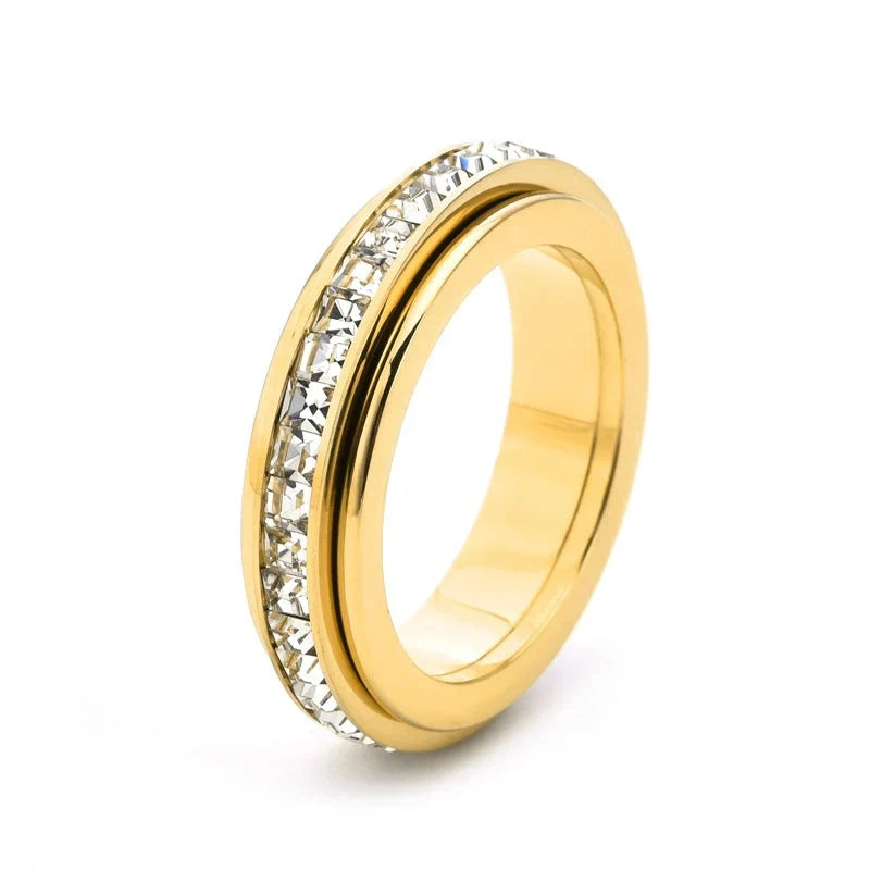 Distinctive Anxiety Rings for Women and Men Titanium Steel Spinner
