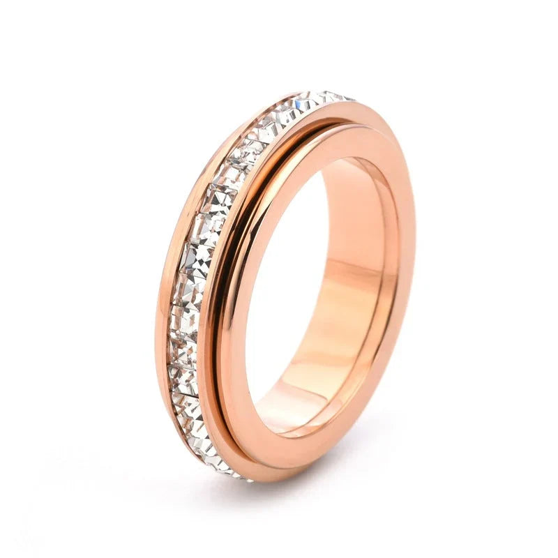 Distinctive Anxiety Rings for Women and Men Titanium Steel Spinner