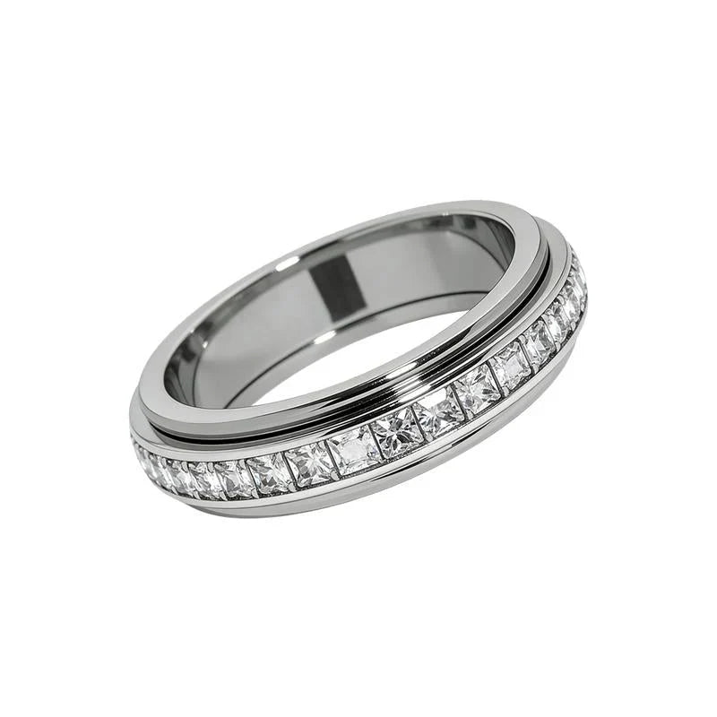 Distinctive Anxiety Rings for Women and Men Titanium Steel Spinner