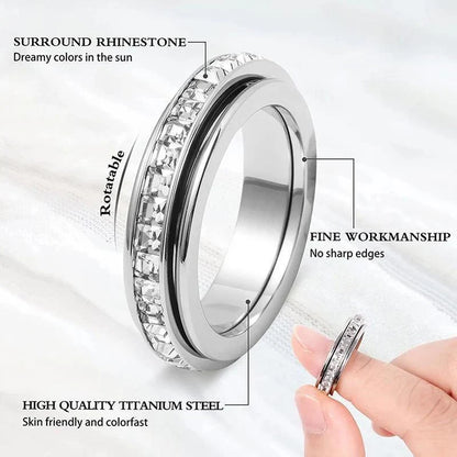 Distinctive Anxiety Rings for Women and Men Titanium Steel Spinner
