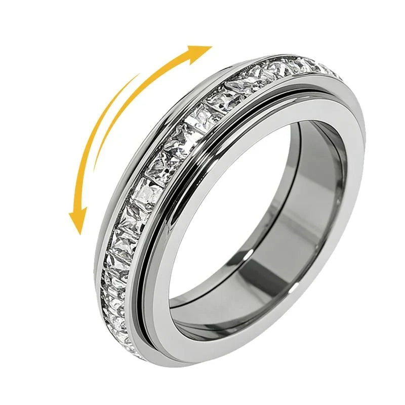 Distinctive Anxiety Rings for Women and Men Titanium Steel Spinner