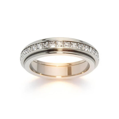 Distinctive Anxiety Rings for Women and Men Titanium Steel Spinner
