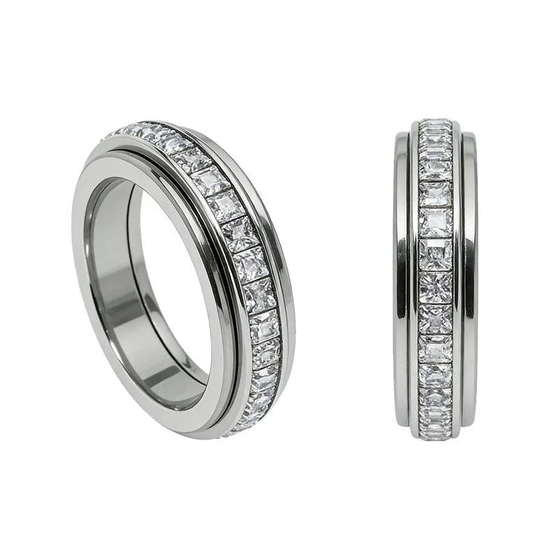 Distinctive Anxiety Rings for Women and Men Titanium Steel Spinner