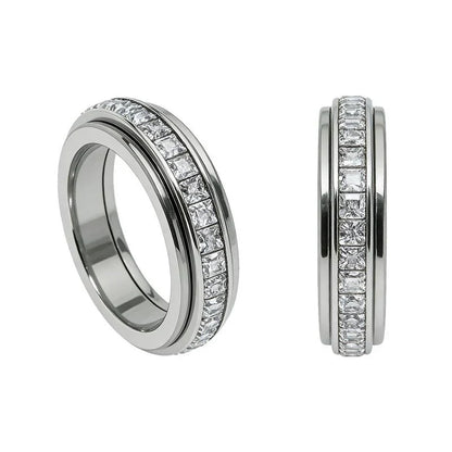 Distinctive Anxiety Rings for Women and Men Titanium Steel Spinner