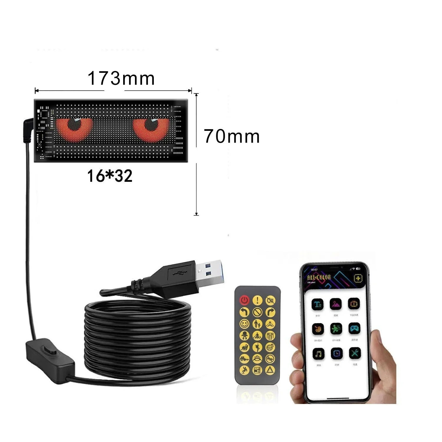 Vehicle-Ready App-Controlled Smart Car LED Sign – Customizable
